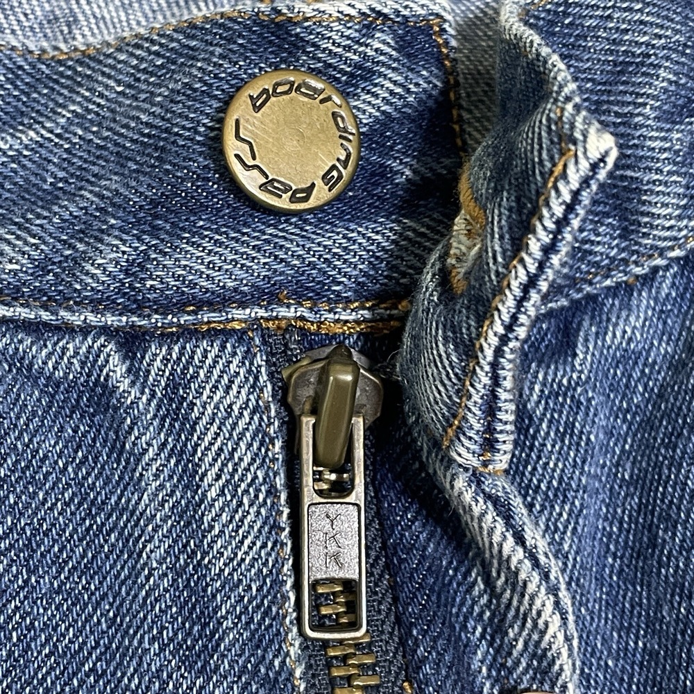 VINTAGE Mens Wide Leg Baggy Jeans 40x30 Blue Denim Skate 90's Y2K WORN-IN Grunge - Picture 10 of 16